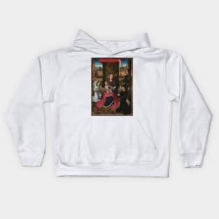 The Virgin and Child with an Angel, Saint George and a Donor - Hans Memling Kids Hoodie